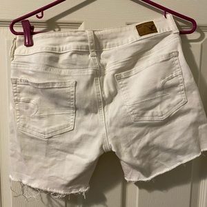 AEO white jean shorts